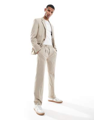 Asos ASOS DESIGN Slim Fit Suit In Neutral Tonal Puppytooth