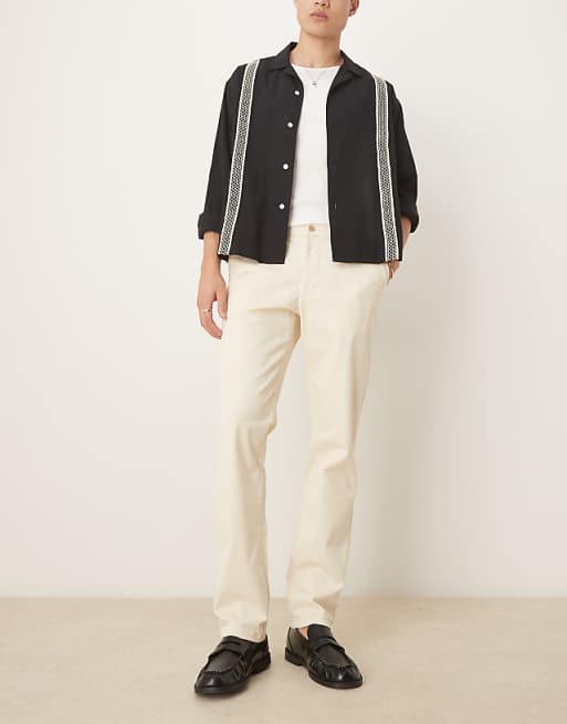 Asos ASOS DESIGN Slim Flare Smart Trousers In Biege