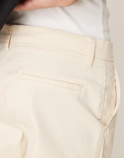 Asos ASOS DESIGN Slim Flare Smart Trousers In Biege