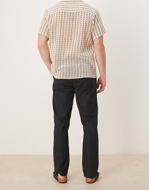 Asos ASOS DESIGN Slim Linen Blend Trousers In Black