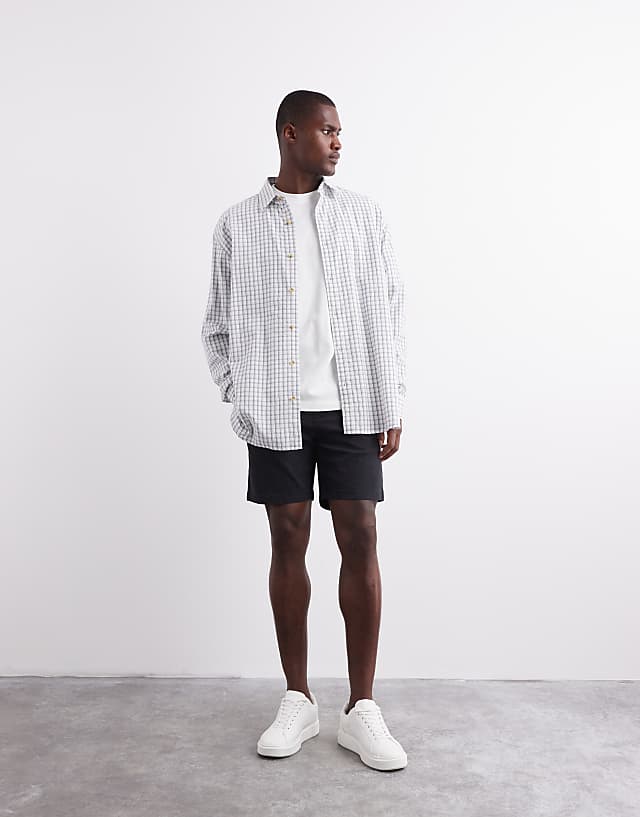 Asos ASOS DESIGN Slim Mid Length Chino Bermuda Shorts In Black