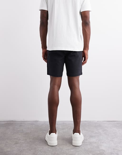 Asos ASOS DESIGN Slim Mid Length Chino Bermuda Shorts In Black
