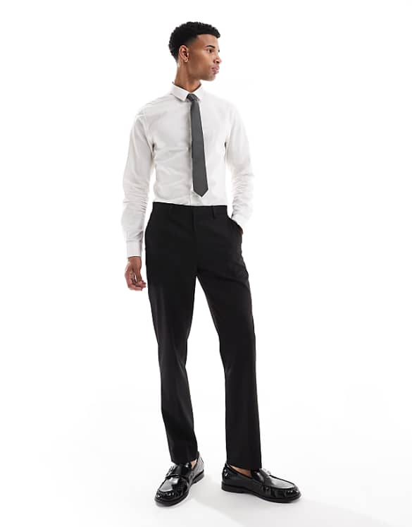 Asos ASOS DESIGN Slim Suit In Subtle Black Herringbone