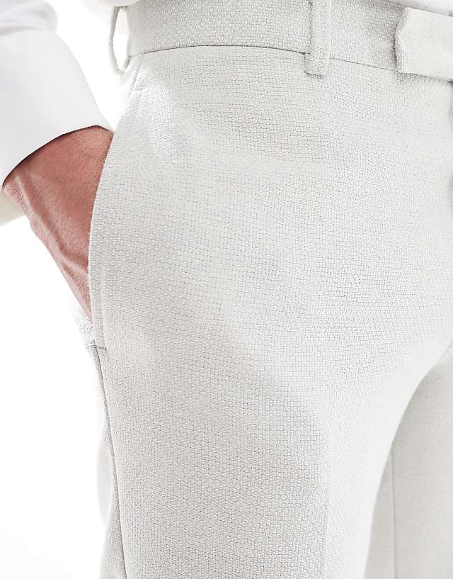 Asos ASOS DESIGN Slim Suit Trousers Wool Blend In Light Grey