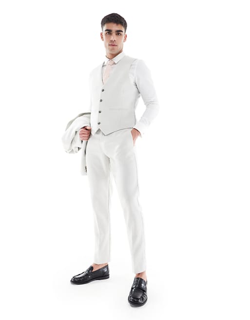 asos ASOS DESIGN slim suit trousers wool blend in light grey
