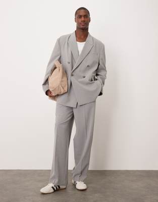 Asos ASOS DESIGN Slouchy Oversized Suit In Grey Texture