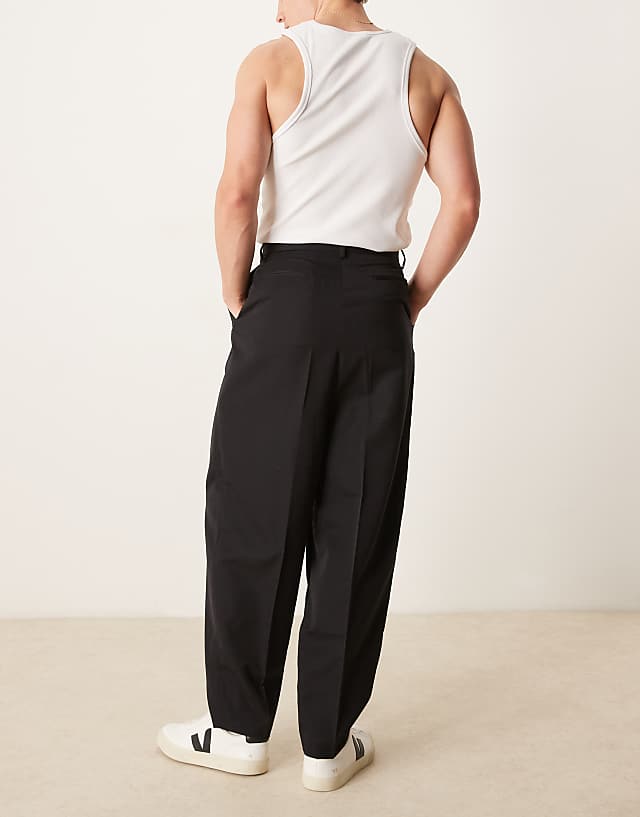 Asos ASOS DESIGN Smart Baggy Balloon Fit Trousers In Black