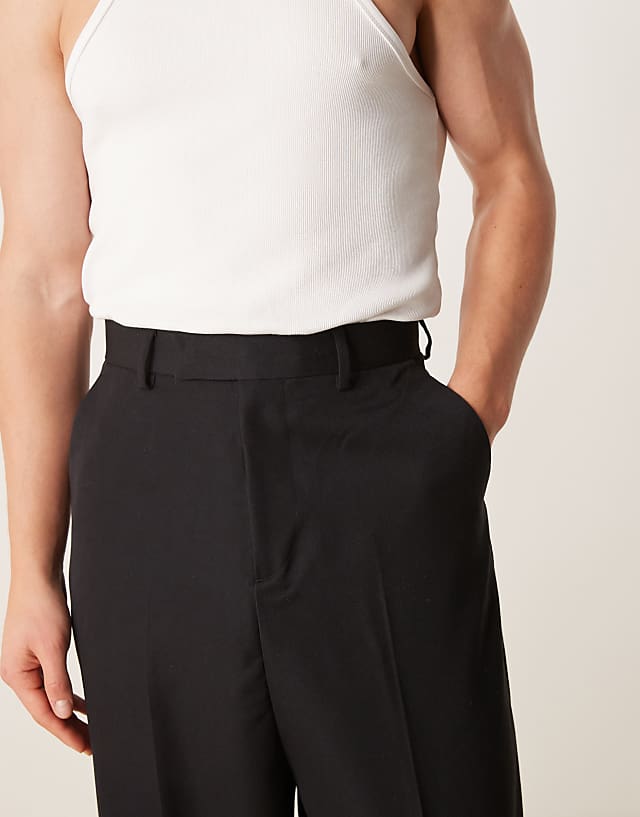 Asos ASOS DESIGN Smart Baggy Balloon Fit Trousers In Black