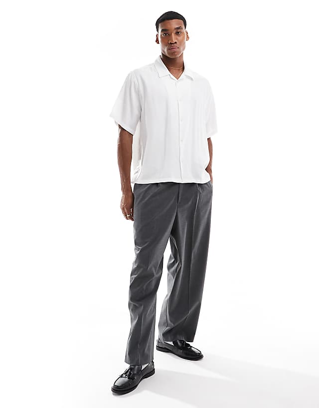Asos ASOS DESIGN Smart Balloon Fit Trousers In Charcoal