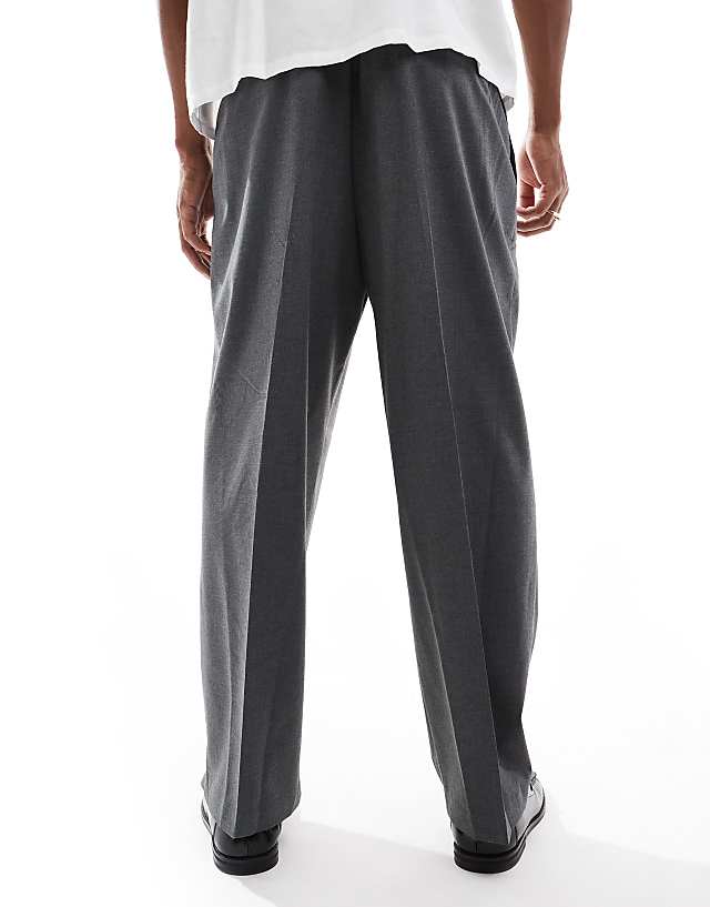 Asos ASOS DESIGN Smart Balloon Fit Trousers In Charcoal