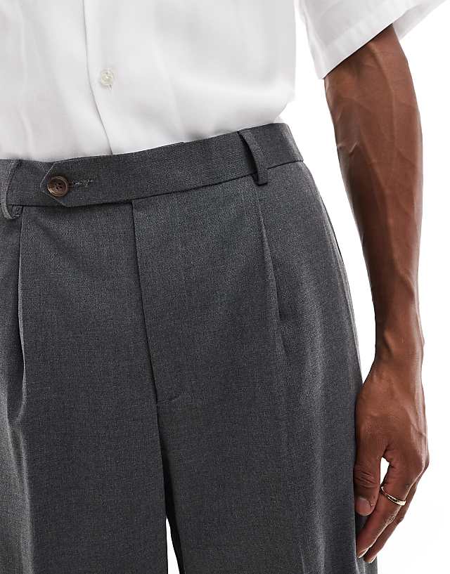 Asos ASOS DESIGN Smart Balloon Fit Trousers In Charcoal