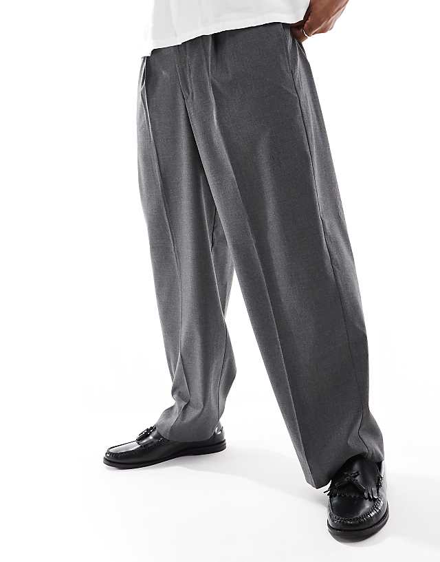 asos ASOS DESIGN smart balloon fit trousers in charcoal