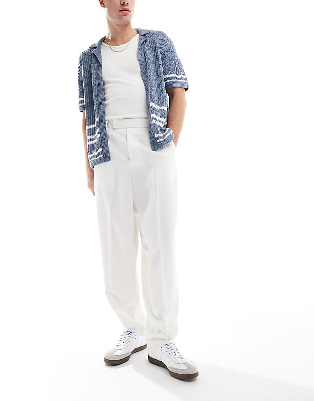 asos ASOS DESIGN smart balloon fit trousers in white