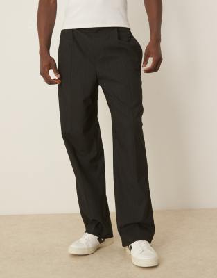 Asos ASOS DESIGN Smart Co-ord Blouson In Black Pinstripe