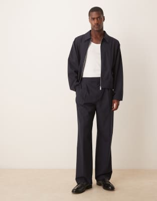 Asos ASOS DESIGN Smart Co-ord Blouson In Navy Pinstripe