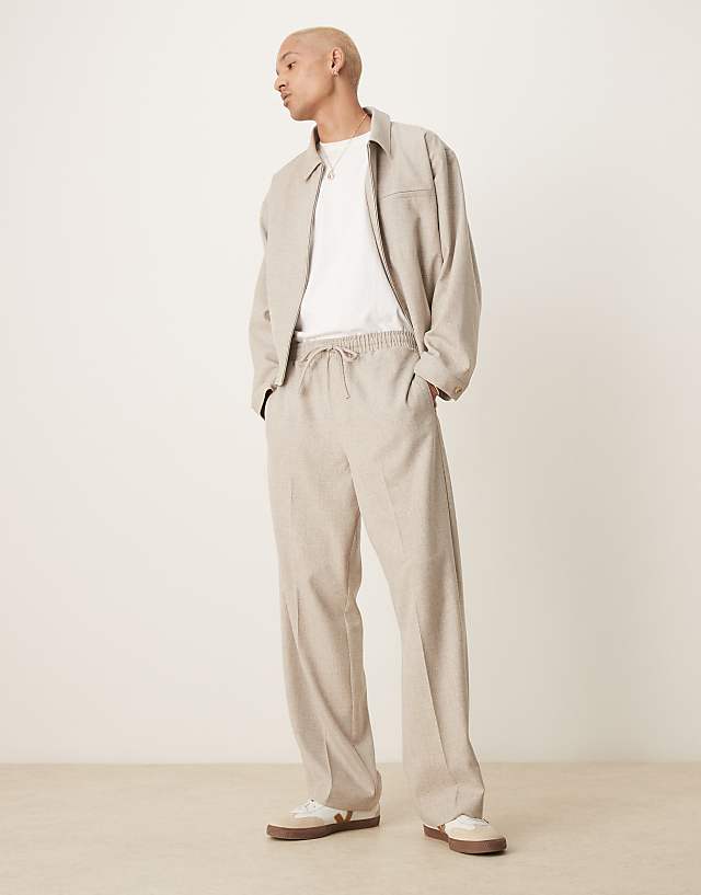 asos ASOS DESIGN smart co-ord in stone texture slub