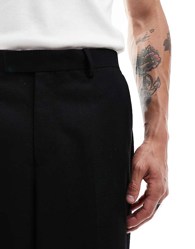 Asos ASOS DESIGN Smart Co-ord Wide Leg Suit Trouser In Black