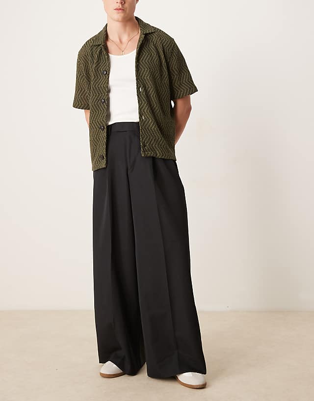 Asos ASOS DESIGN Smart Extreme Wide Leg Trousers In Black