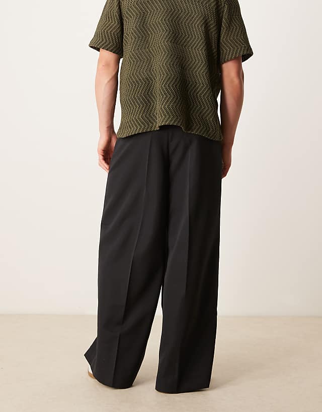 Asos ASOS DESIGN Smart Extreme Wide Leg Trousers In Black