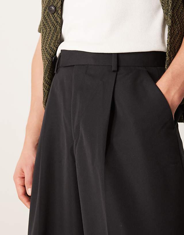 Asos ASOS DESIGN Smart Extreme Wide Leg Trousers In Black