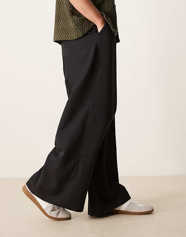 asos ASOS DESIGN smart extreme wide leg trousers in black