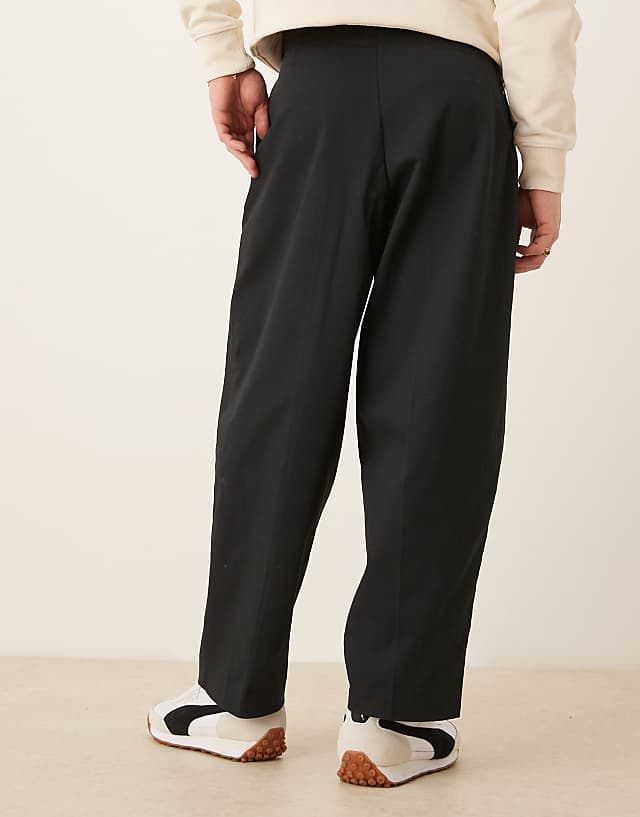 Asos ASOS DESIGN Smart Extreme Wide Tapered Trousers In Black