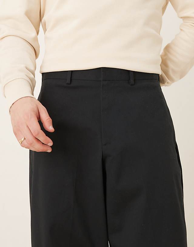 Asos ASOS DESIGN Smart Extreme Wide Tapered Trousers In Black