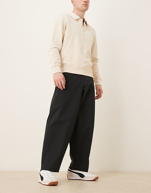 asos ASOS DESIGN smart extreme wide tapered trousers in black