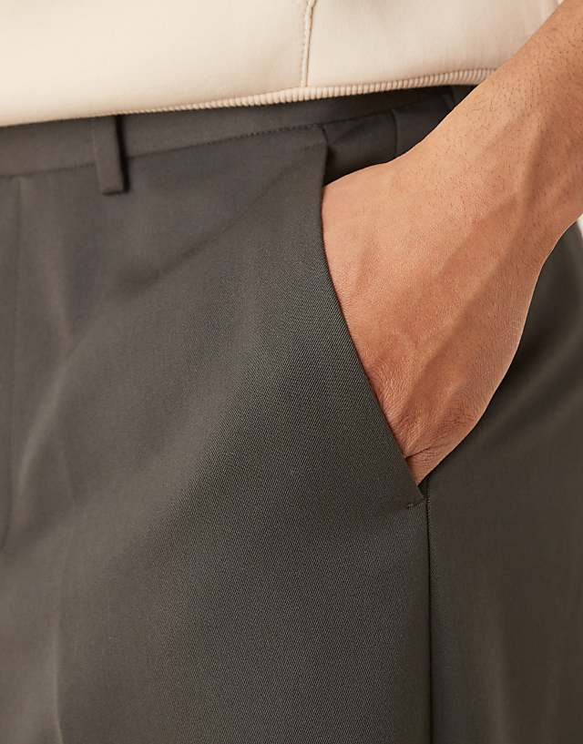 Asos ASOS DESIGN Smart Loose Leg Trousers In Charcoal