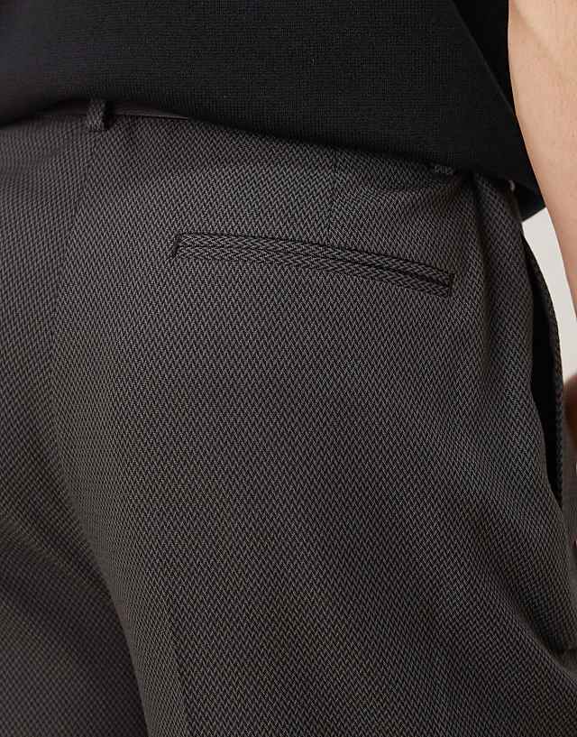 Asos ASOS DESIGN Smart Oversized Tapered Trousers In Black Micro Texture