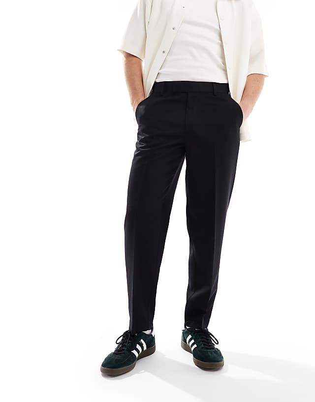Asos ASOS DESIGN Smart Oversized Tapered Trousers In Black