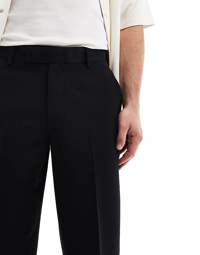 Asos ASOS DESIGN Smart Oversized Tapered Trousers In Black