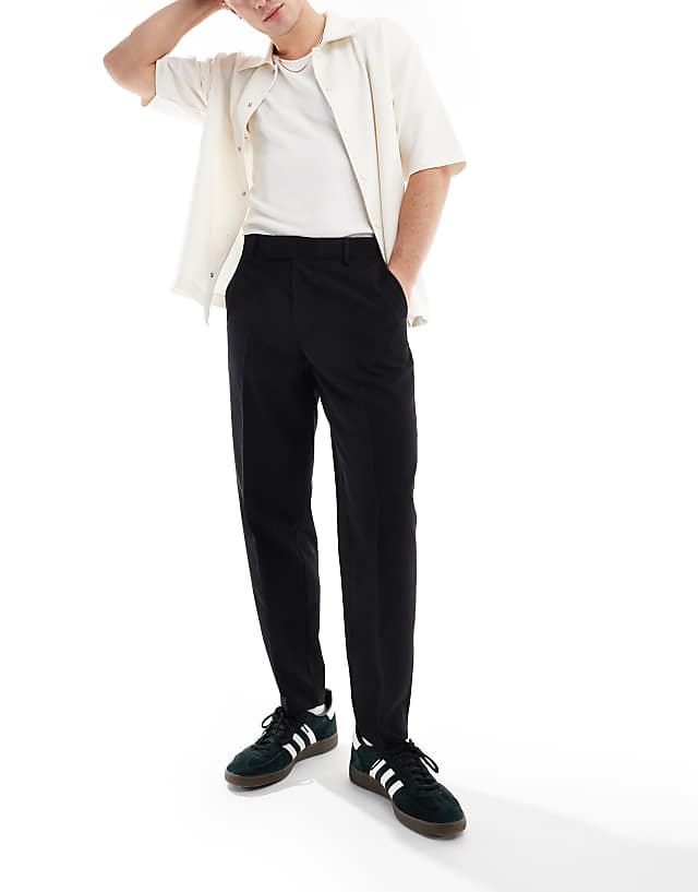 asos ASOS DESIGN smart oversized tapered trousers in black