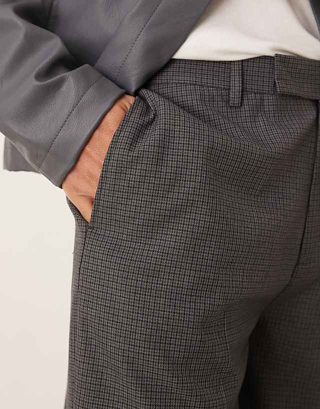 Asos ASOS DESIGN Smart Oversized Tapered Trousers In Charcoal Check