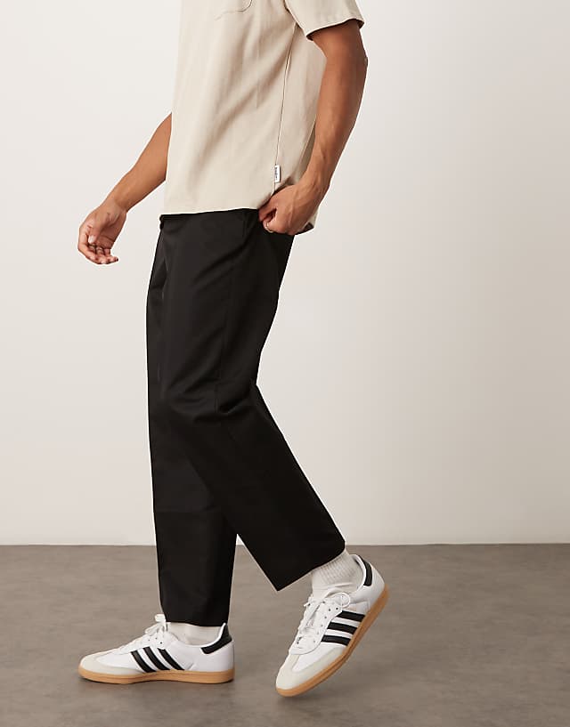 Asos ASOS DESIGN Smart Relaxed Tapered Fit Trousers In Black