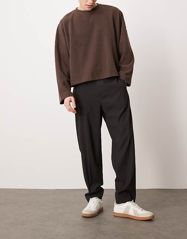Asos ASOS DESIGN Smart Relaxed Tapered Fit Trousers In Black