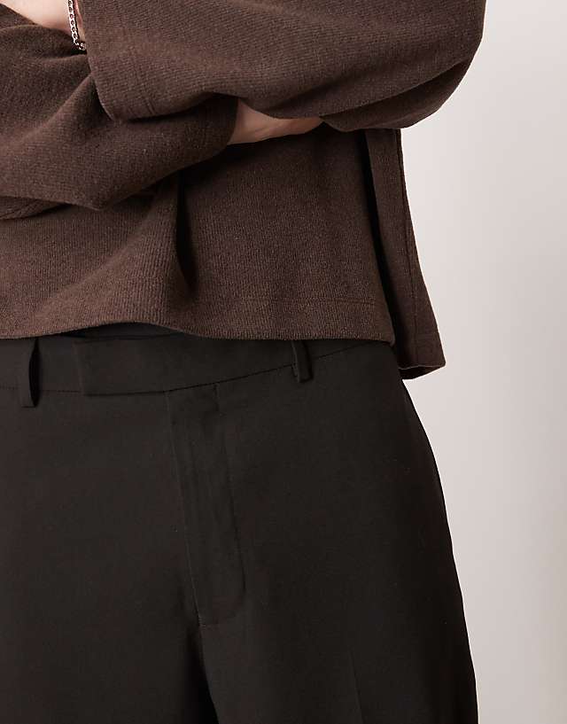 Asos ASOS DESIGN Smart Relaxed Tapered Fit Trousers In Black