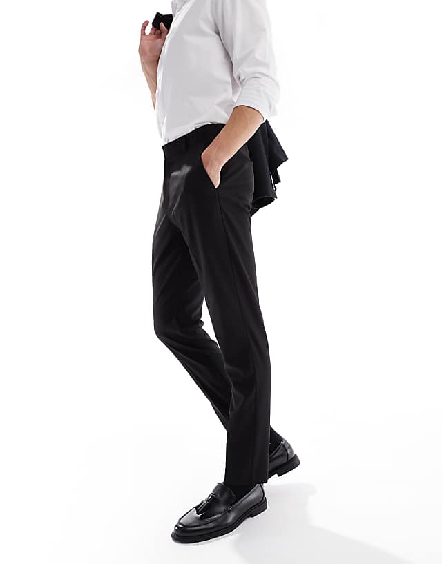 Asos ASOS DESIGN Smart Skinny Fit Trousers In Black