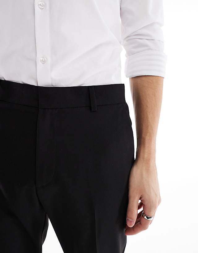 Asos ASOS DESIGN Smart Skinny Fit Trousers In Black