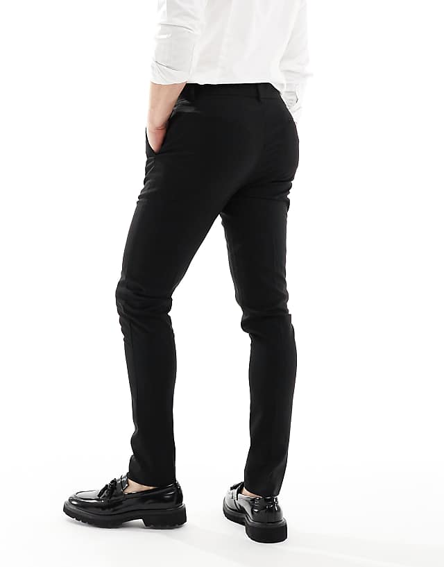 Asos ASOS DESIGN Smart Skinny Fit Trousers In Black