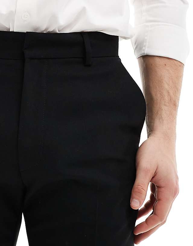 Asos ASOS DESIGN Smart Skinny Fit Trousers In Black
