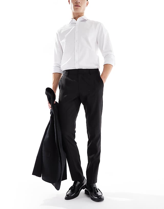 asos ASOS DESIGN smart skinny fit trousers in black