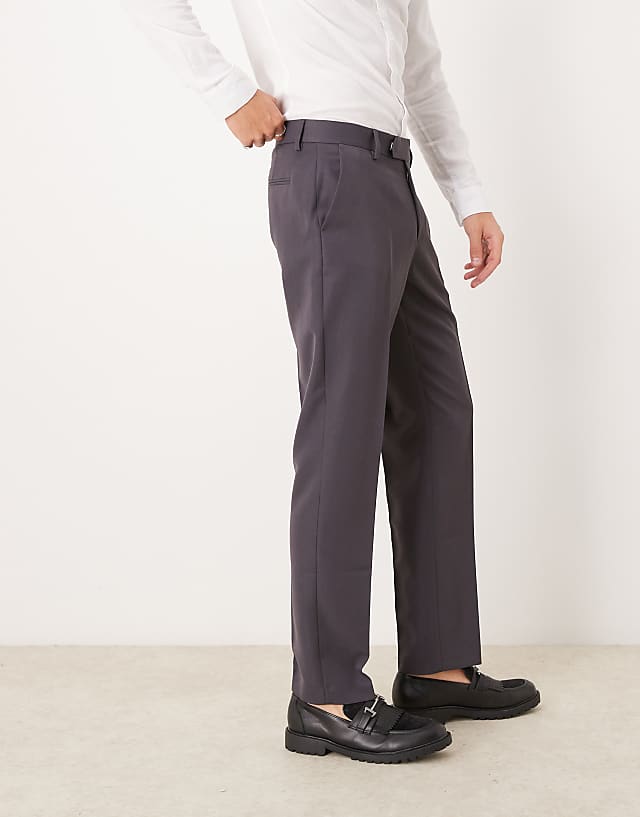 Asos ASOS DESIGN Smart Slim Fit Trousers In Charcoal