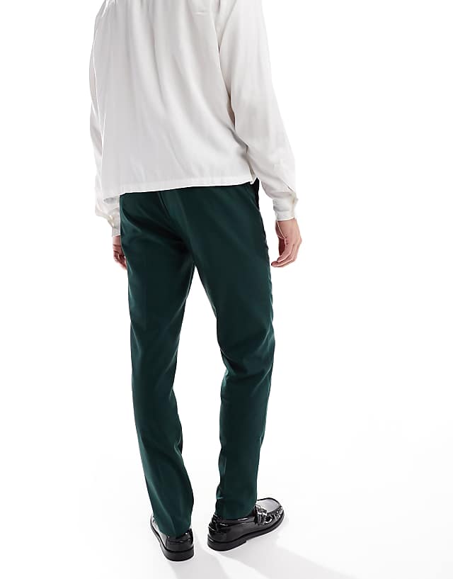 Asos ASOS DESIGN Smart Slim Fit Trousers In Forest Green