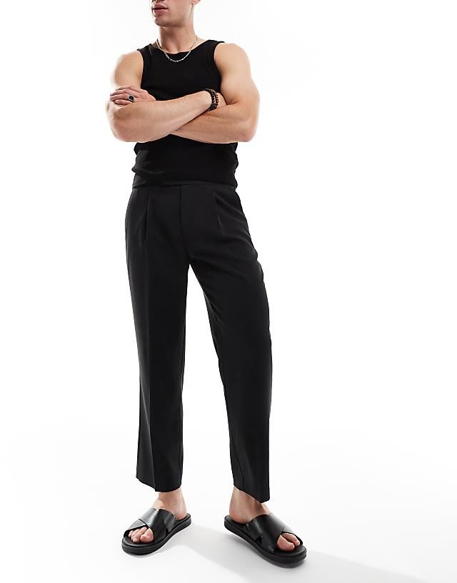 Asos ASOS DESIGN Smart Straight Crop Trouser In Black