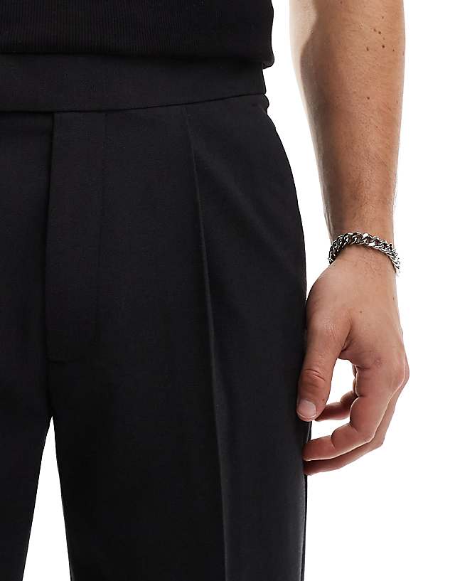 Asos ASOS DESIGN Smart Straight Crop Trouser In Black