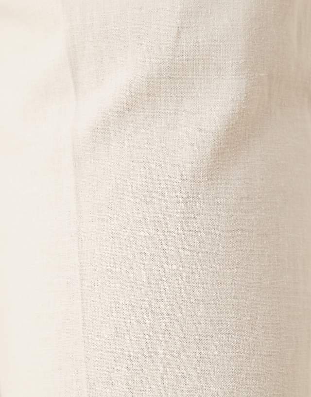 Asos ASOS DESIGN Smart Straight Leg Linen Blend Trousers In White