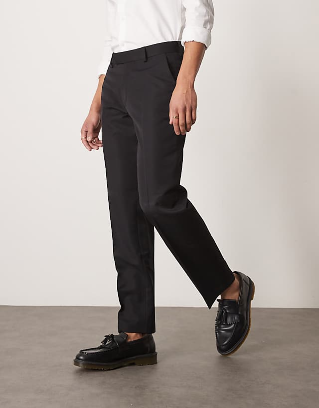Asos ASOS DESIGN Smart Straight Leg Trousers In Black