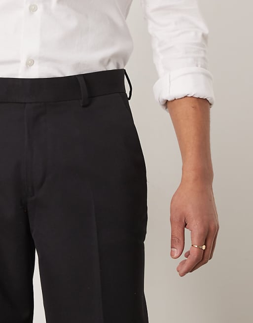 Asos ASOS DESIGN Smart Straight Leg Trousers In Black