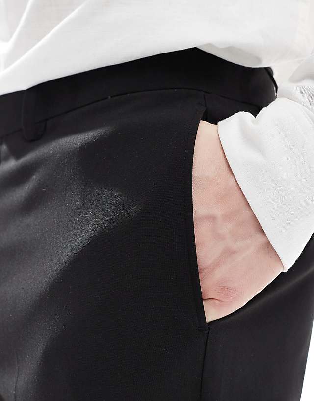 Asos ASOS DESIGN Smart Straight Leg Trousers In Black